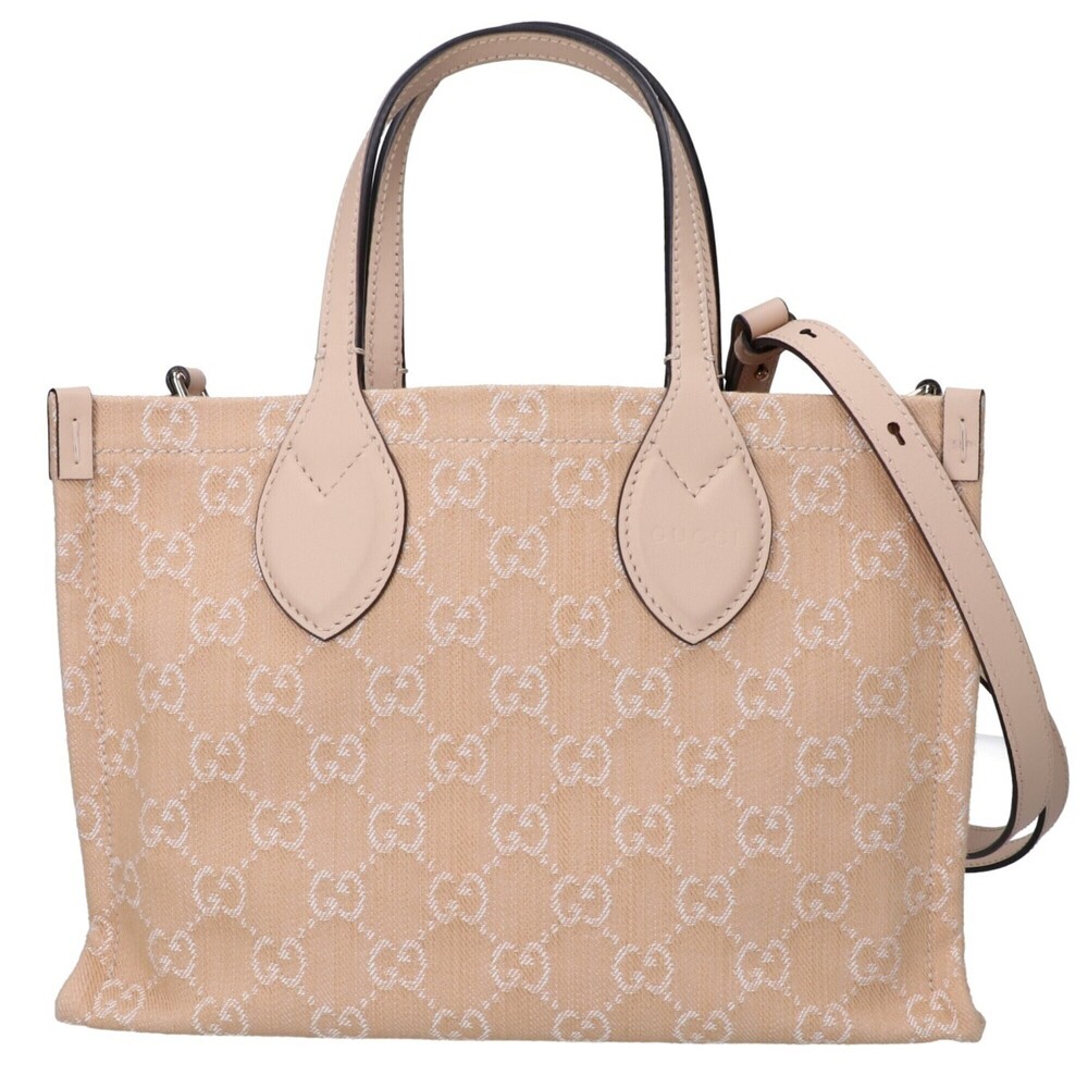 GUCCI 772183 Ophidia Medium 2-Way Tote Bag, Beige, Gold Hardware, Women's
